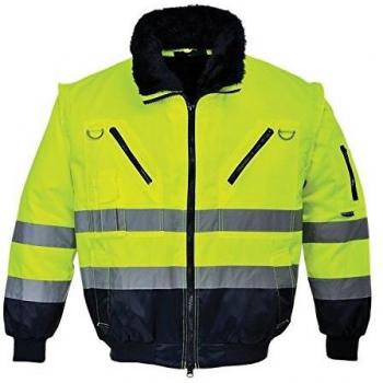 Portwest Hi Vis 3 in 1 Pilot Jacket Yellow / Navy