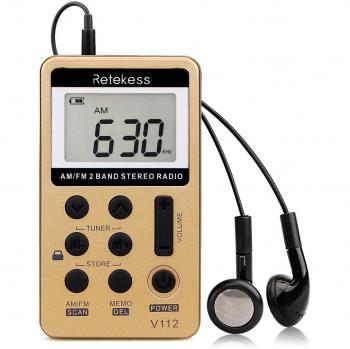 Retekess V112 Radio Portatile con Batteria 500 mAh