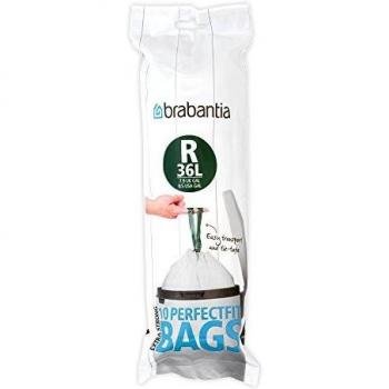 Brabantia Code R Sacchetto per Rifiuti 36L, Bianco (10 pezzi)