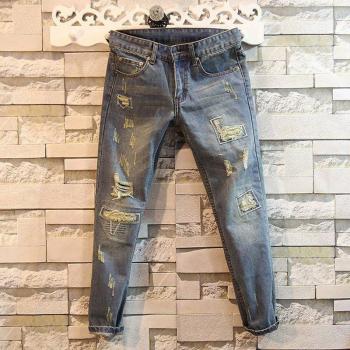 Jeans Juvenil Lápiz de Pies en Denim