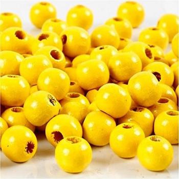 Réf. 570493 – Perles en bois 8 mm jaune (100 pièces)