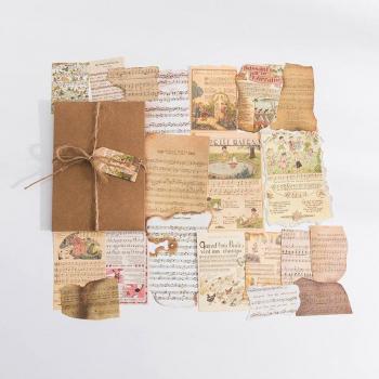 Cartes Vintage à Bords Incendis – Ensemble de 60 feuilles