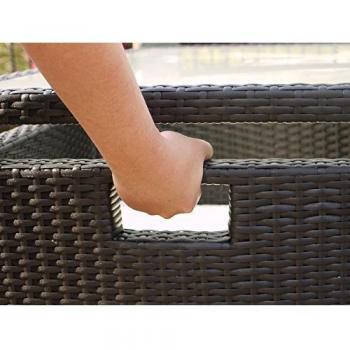 Set da esterno in resina intrecciata