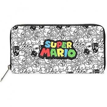 Nintendo Super Mario Bros. Portafoglio con Cerniera e Personaggi Villain