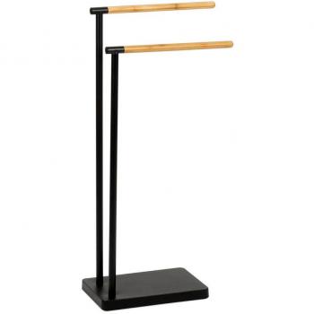 Toallero pie negro de metal 30x20x78cm ba72130 andrea house