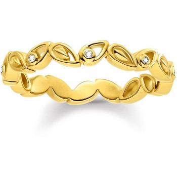 Thomas Sabo Gold Plated Diamond Leaf Ring – Classic Design, Model 2024‑924‑39‑54