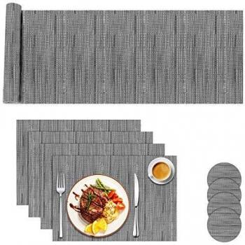 Washable Grey Place Mats with Anti‑Stain Finish