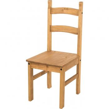 Pair of Rustic Corona Solid Pine Chairs with Handcrafted Detailing
