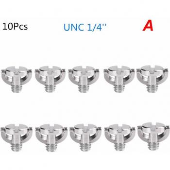 10pcs 1/4 inch Quick Release Plate Screw with Folding D-Ring