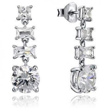 Pendientes Viceroy Jewells Mujer Plata Ley 925 3 Circonitas Colección Clásica
