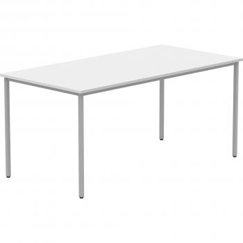 Arctic White/Silver Office Rectangle Table 1600x800