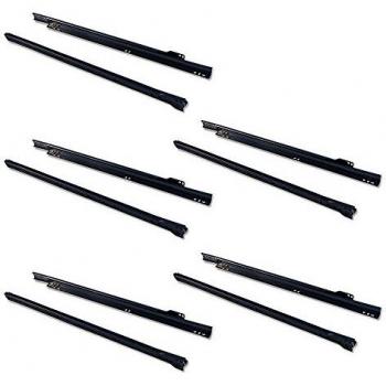 Lot de 5 Glissières Extrait Partie pour Tiroir Emuca, 550mm, Noir