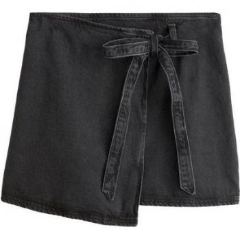 Coton noir enveloppante Next Denim mini