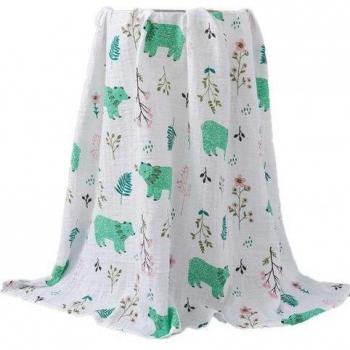 Toalla de muselina con estampado animal 120cm