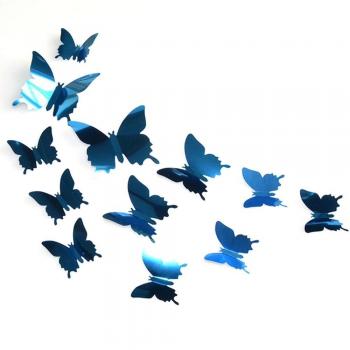 12Pcs Butterfly Mirror Wall Decals