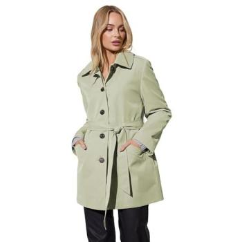 M&Co Women's Light Green Tie‑Waist Overcoat – 12