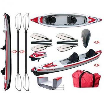 Canoa Air Breeze 2HP (Bic Sport) con 2 pagaie touring, 4 componenti separati