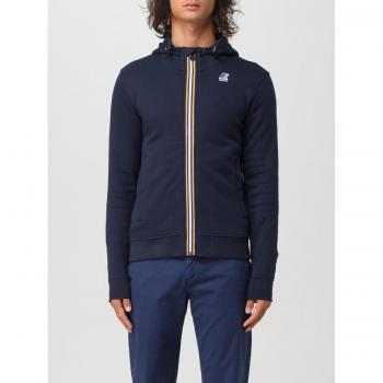 Felpa K-Way L Blu Misto Cotone