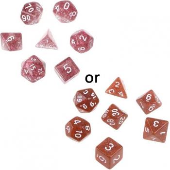 7Pcs Glittering Polyhedral Dice for Pathfinder