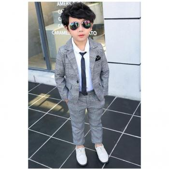 Kids' Plaid Dress Suit for Special Occasions