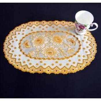 Gold PVC Lace Table Mat for Dining