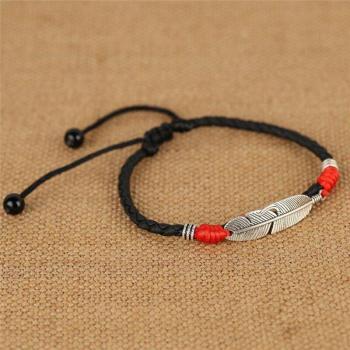 Bracelet de cheville en feuille ajustable fait main