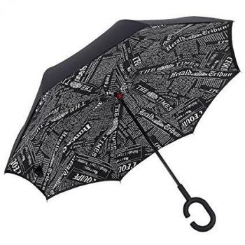 Handfrei‑Griff Regenschirm mit C‑Form – Doppellagen