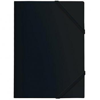 Carpeta A4 Polipropileno con Goma Plana Color Negro