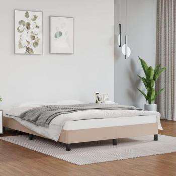 Cadre de lit contemporain Similicuir Cappuccino 140x190 cm – Double