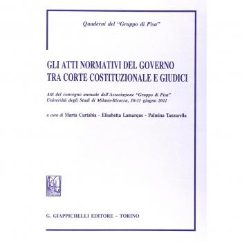 Gli atti normativi del governo tra Corte costituzionale e giudici. Atti del convegno annuale dell'Associazione Gruppo di Pisa