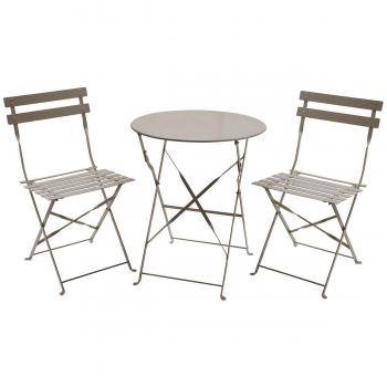 Charles Bentley 3 Piece Metal Bistro Set with Powder Coated Finish