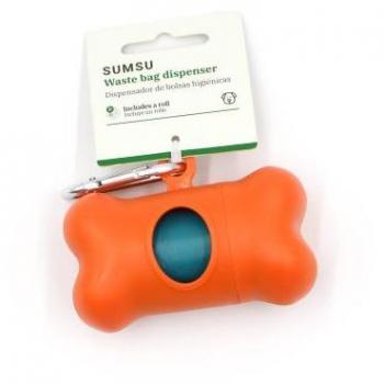 Sumsu dispenser igienico arancione con 1 rotolo di sacchetti
