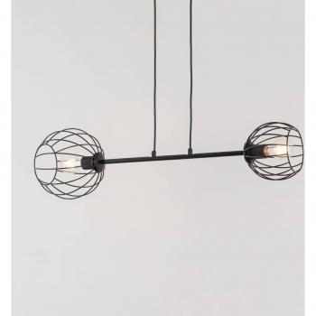 Euluna Black Pendant with Two Cage Lampshades