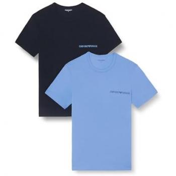 Emporio Armani Unterziehshirt 2er Pack Crew Neck T-Shirt Stretch Cotton (2-St., 2 Stück) mit Brustprint