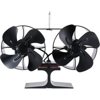 Quiet Double Head 8 Blade Heat Distribution Stove Fan