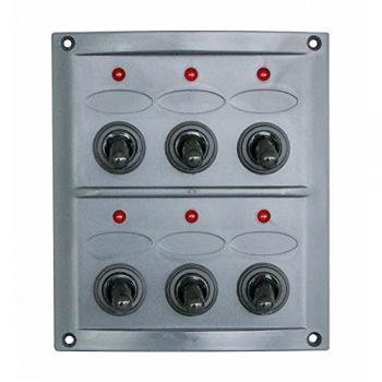 Pannello Elettrico 6 Interruttori Nero