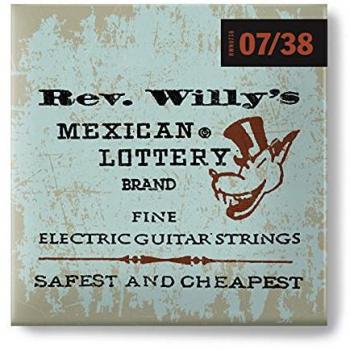 Cordes Guitare Jim Dunlop Rev. Willy’s Lottery Super Fine 07‑38 – Ultra Fine