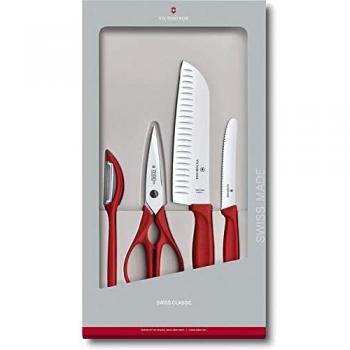 Victorinox Swiss Classic Red Kitchen Knife Set (4 Pieces)