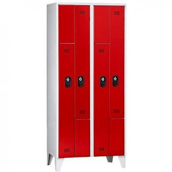 Certeo Armadietto a Z Köln 2 scomparti colore Wolf 502615