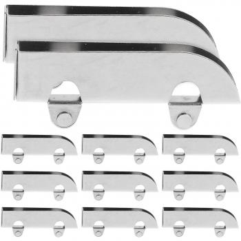 Guide de roulement d’acier pour portes coulissantes – 12 pièces – couleur argent – 6 × 2,3 × 0,85 cm