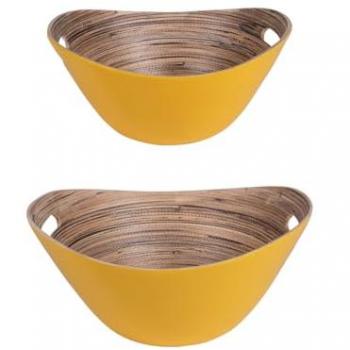 Saladiers Bambou Duo (30 cm / 25 cm) – Jaune
