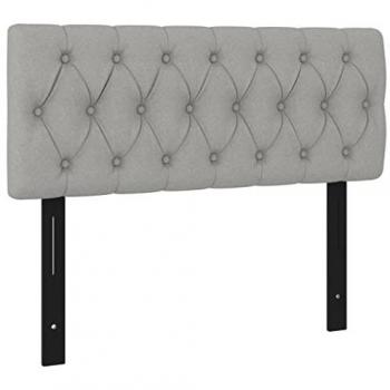 100x7x78/88 cm Light Grey LED Headboard Fabric
