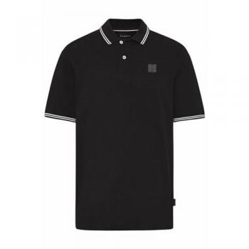 Poloshirt BUGATTI Gr. L, schwarz Herren Shirts mit sportiven Kontraststreifen