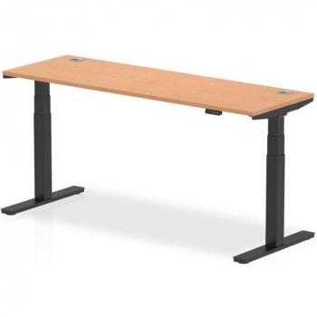 Air Height Adjustable Desk Beech Top Black Leg 1400x800mm