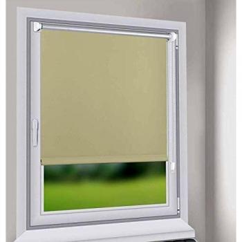 Sekey Klemm‑Verdunkelungsrollo 80 x150 cm – Ohne Bohrungen – Beigener Sonnenschutz