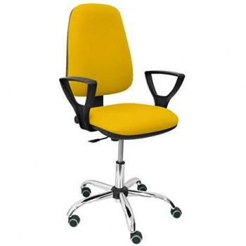 Sedia da Ufficio Ergonomica Piqueras y Crespo Modello 17cp con meccanismo a contatto permanente, regolabile in altezza, seduta e schienale imbottiti in tessuto BALI giallo
