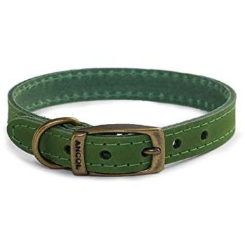 Real Pet Store Timberwolf Green Leather Collar – 3/28‑36 cm