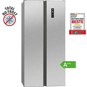 Bomann SBS 7314 IX Premium‑Kühl‑Gefrierkombination – Edelstahloptik, Total No‑Frost, MultiAirflow-System