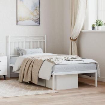 Prolenta Premium Maison Du’Monde Giroletto con Testiera Metallica Bianca 90×200 cm