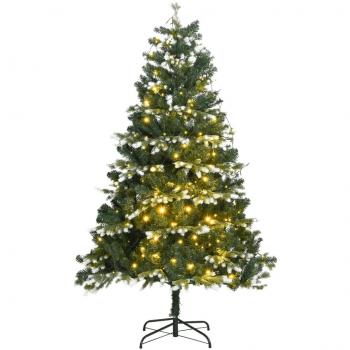 150 cm Artificial Christmas Tree with 150 LED Lights and Snow Flocking